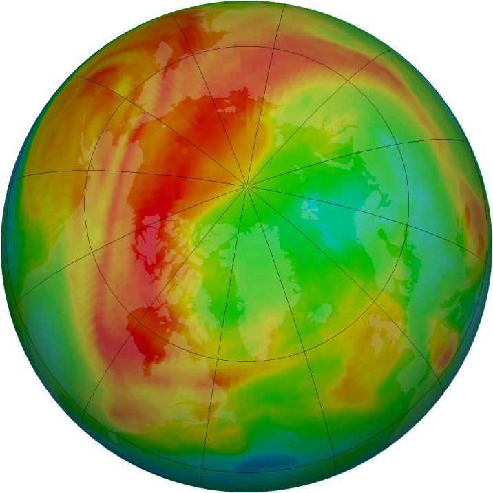 Arctic ozone map for 06 March 1986